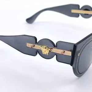 New! Authentic Versace Butterfly Dark Grey Women\'s Sunglasses Versace Dark Grey Butterfly Ladies Sunglasses VE4458 GB1/87  main image 2
